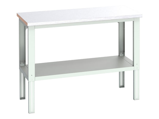 Cubio Adjustable Bench with Shelf, Steel Clad Top 1500 x 750mm                  