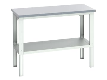 Cubio Adjustable Bench with Shelf, Laminate Top 1500 x 750mm                    