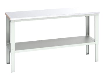 Cubio Adjustable Bench with Shelf, Steel Clad Top 2000 x 750mm                  