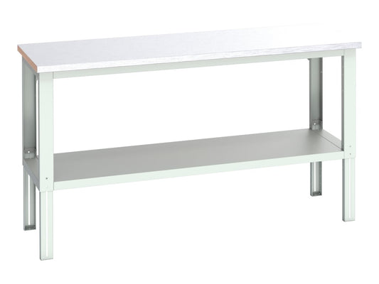 Cubio Adjustable Bench with Shelf, Steel Clad Top 2000 x 750mm                  