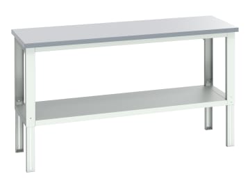 Cubio Adjustable Bench with Shelf, Laminate Top 2000 x 750mm                    