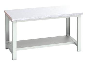 Cubio Bench with Half Shelf, Steel Clad Top 1500 x 900mm                        