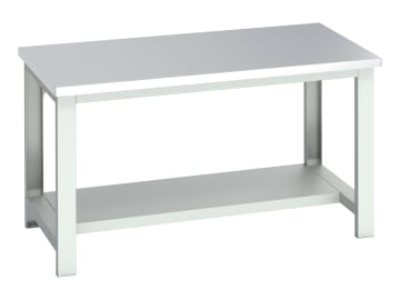 Cubio Bench with Half Shelf, Stainless Steel Clad Top 1500 x 900mm              