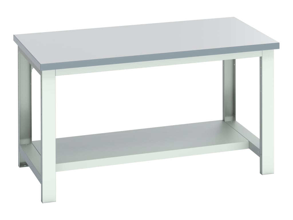 Cubio Bench with Half Shelf, Laminate Top 1500 x 900mm                          