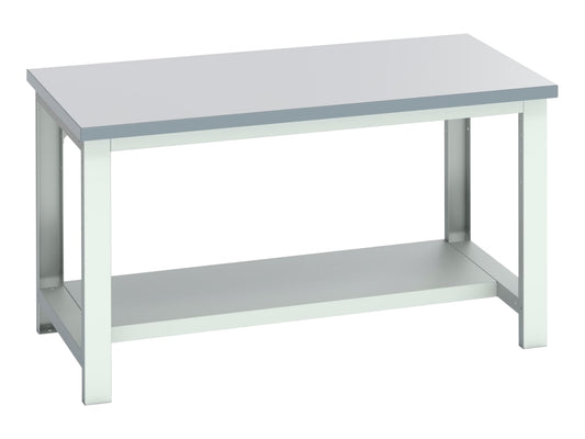 Cubio Bench with Half Shelf, Laminate Top 1500 x 900mm                          