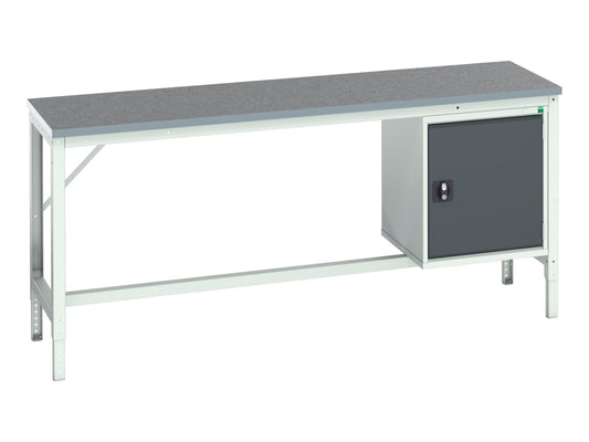 Verso Bench with Cupboard, Lino Top 2000 x 600mm                                