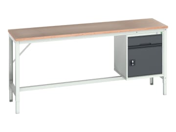 Verso Bench with Cupboard + Drawer, mpx Top 2000 x 600mm                        