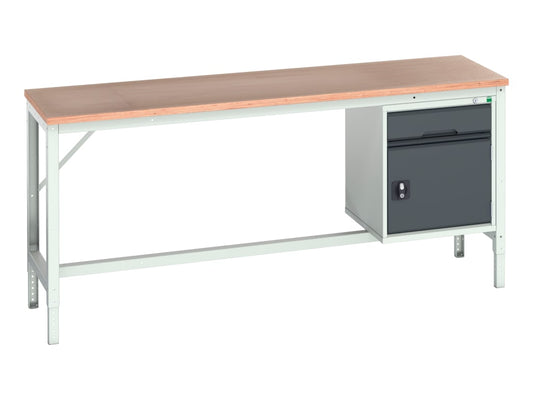 Verso Bench with Cupboard + Drawer, mpx Top 2000 x 600mm                        