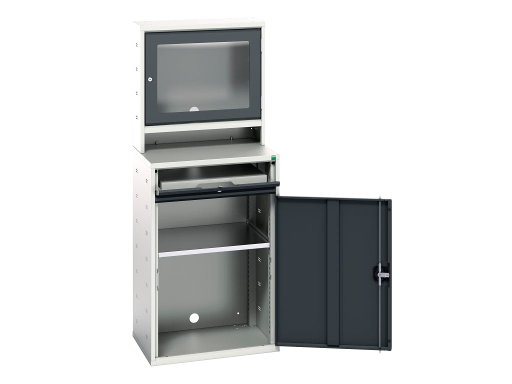Verso Computer Cupboard 650 x 550 x 1650mm Anthracite Grey                      