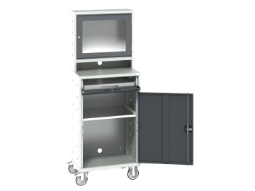 Verso Mobile Computer Cupboard 650 x 550 x 1802mm                               