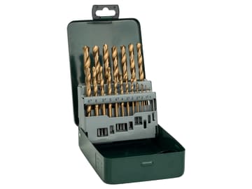 Metal HSS Titanium Drill Bit Set, 19 Piece                                      