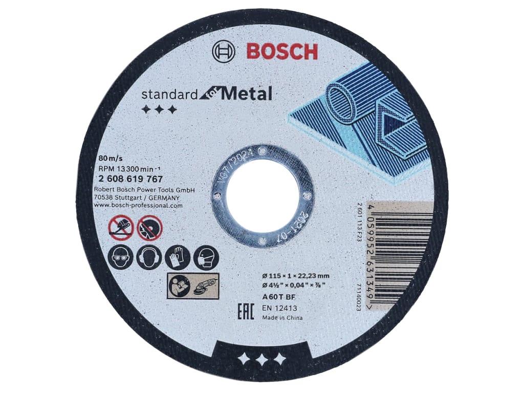 Standard for Metal Cutting Disc 115 x 1.0 x 22.23mm                             