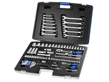 1/4 & 1/2in Drive Socket & Spanner Set, 101 Piece                               