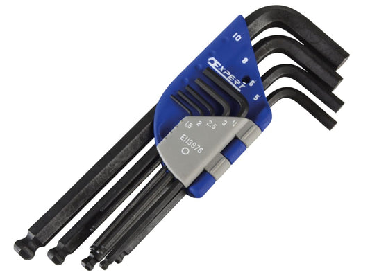 Metric Ball End Hexagon Key Long Arm Set, 9 Piece                               