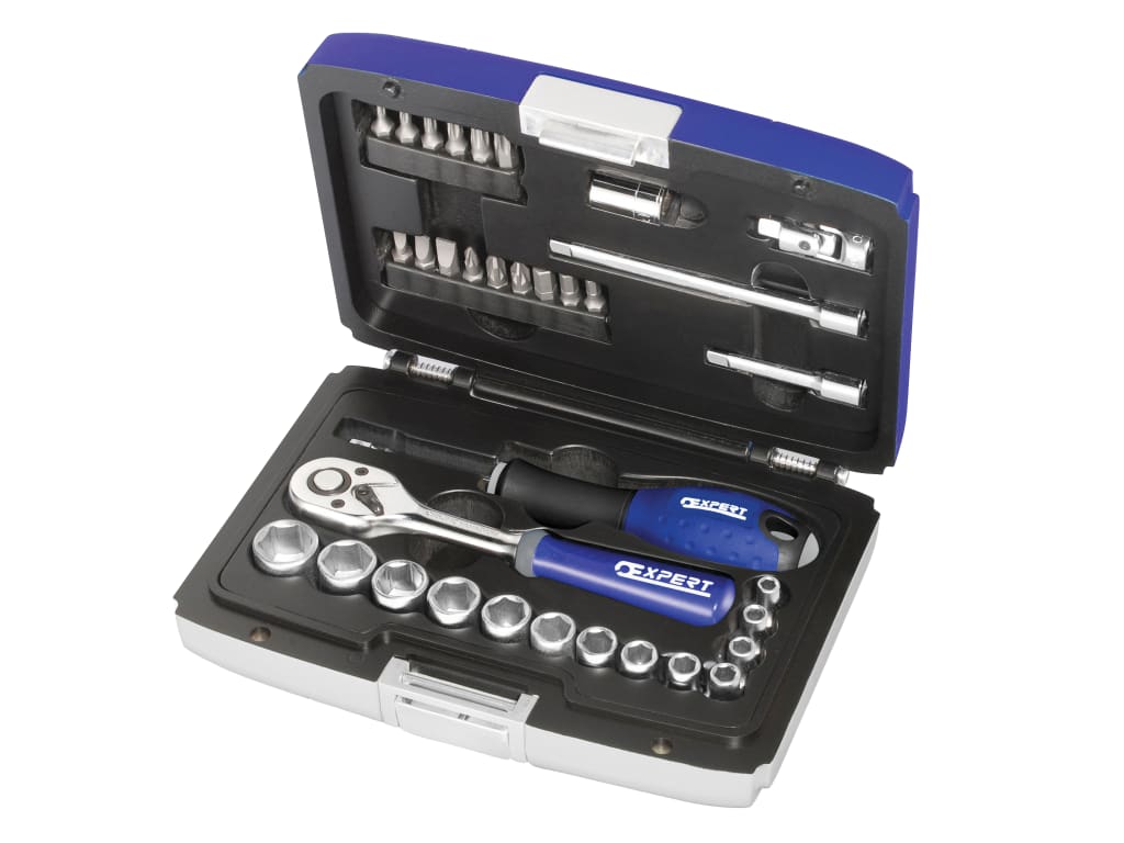 1/4in Drive Socket & Accessory Set, 34 Piece                                    