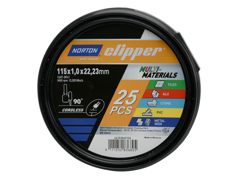 Clipper® Multi-Material Cutting Discs 115 x 22.23mm (Tub of 25)                 