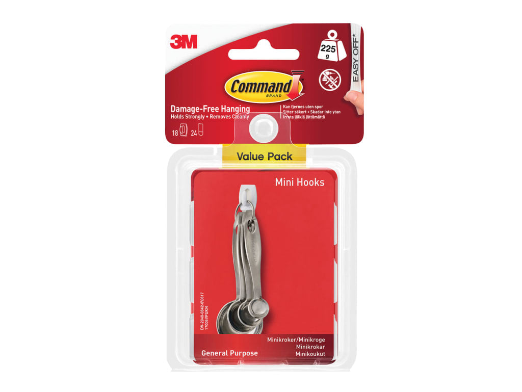 White Mini Hooks Value Pack (Pack 18)                                           