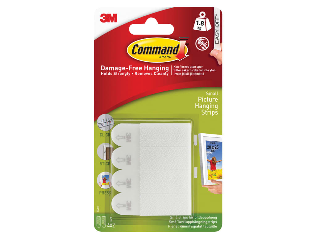 Picture Hanging Strips, Small (Pack 4)                                          