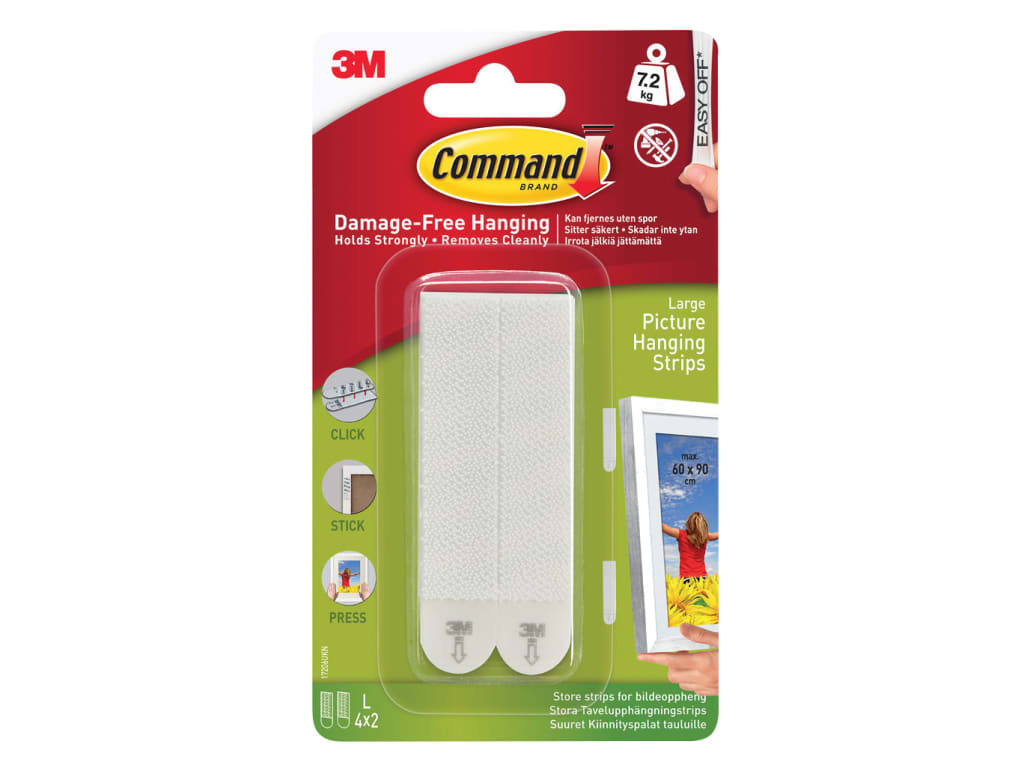 Picture Hanging Strips, Large (Pack 4)                                          