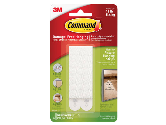 Narrow Picture Hanging Strips (Pack 4)                                          