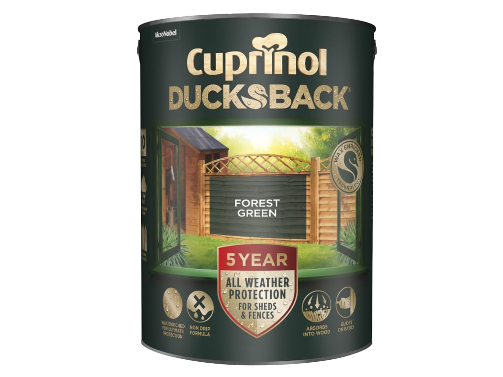 Ducksback 5 Year Waterproof for Sheds & Fences Forest Green 5 litre             