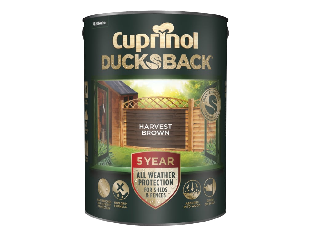 Ducksback 5 Year Waterproof for Sheds & Fences Harvest Brown 5 litre            