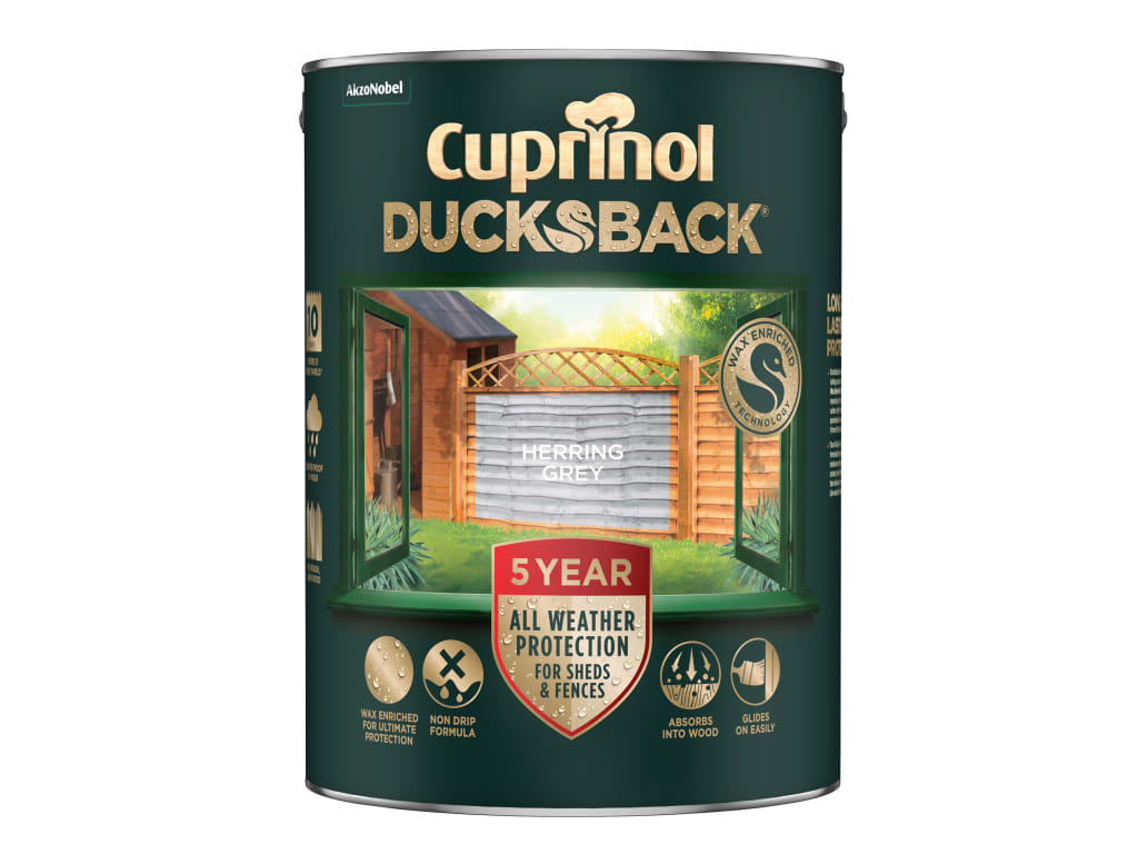 Ducksback 5 Year Waterproof for Sheds & Fences Herring Grey 5 litre             