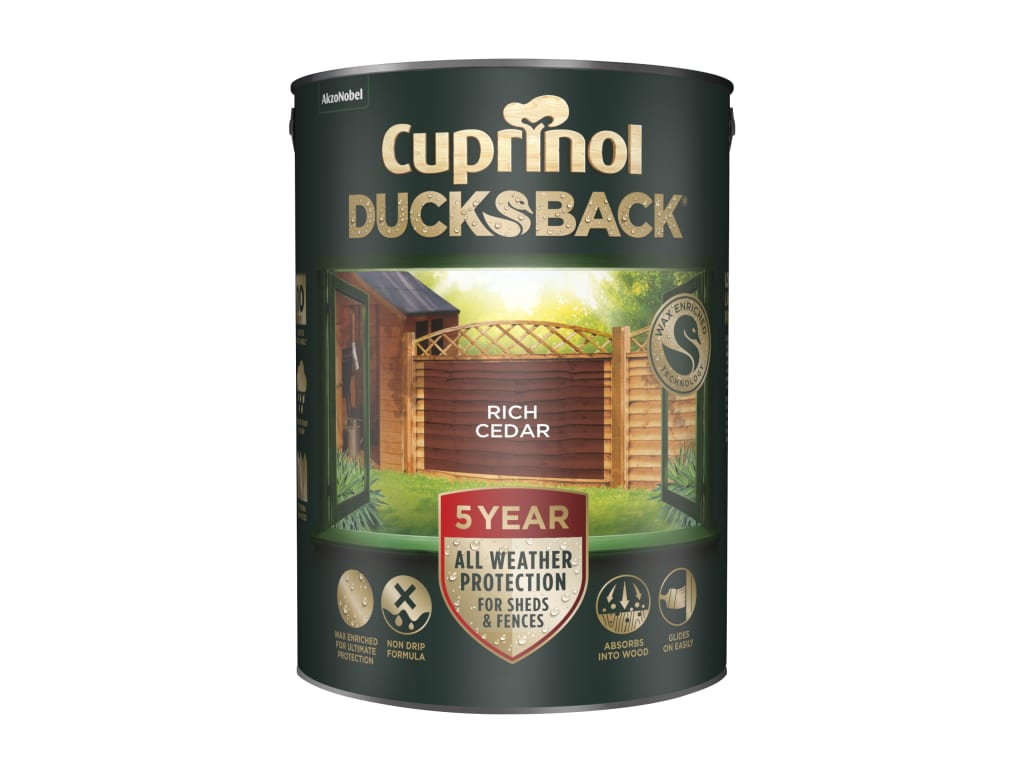 Ducksback 5 Year Waterproof for Sheds & Fences Rich Cedar 5 litre               