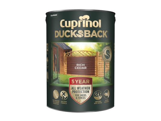 Ducksback 5 Year Waterproof for Sheds & Fences Rich Cedar 5 litre               
