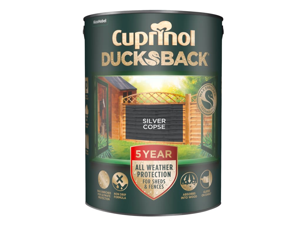Ducksback 5 Year Waterproof for Sheds & Fences Silver Copse 5 litre             