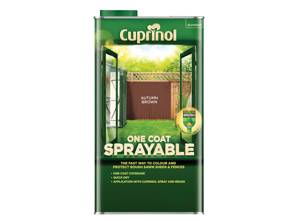 One Coat Sprayable Fence Treatment Autumn Brown 5 litre                         