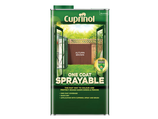 One Coat Sprayable Fence Treatment Autumn Brown 5 litre                         
