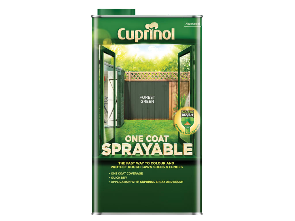 One Coat Sprayable Fence Treatment Forest Green 5 litre                         