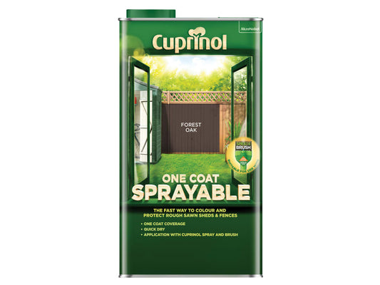 One Coat Sprayable Fence Treatment Forest Oak 5 litre                           