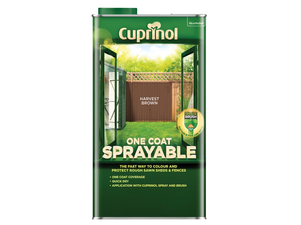 One Coat Sprayable Fence Treatment Harvest Brown 5 litre                        