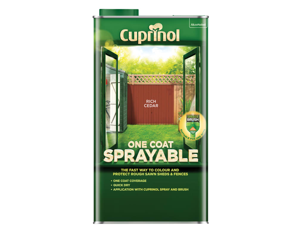 One Coat Sprayable Fence Treatment Rich Cedar 5 litre                           