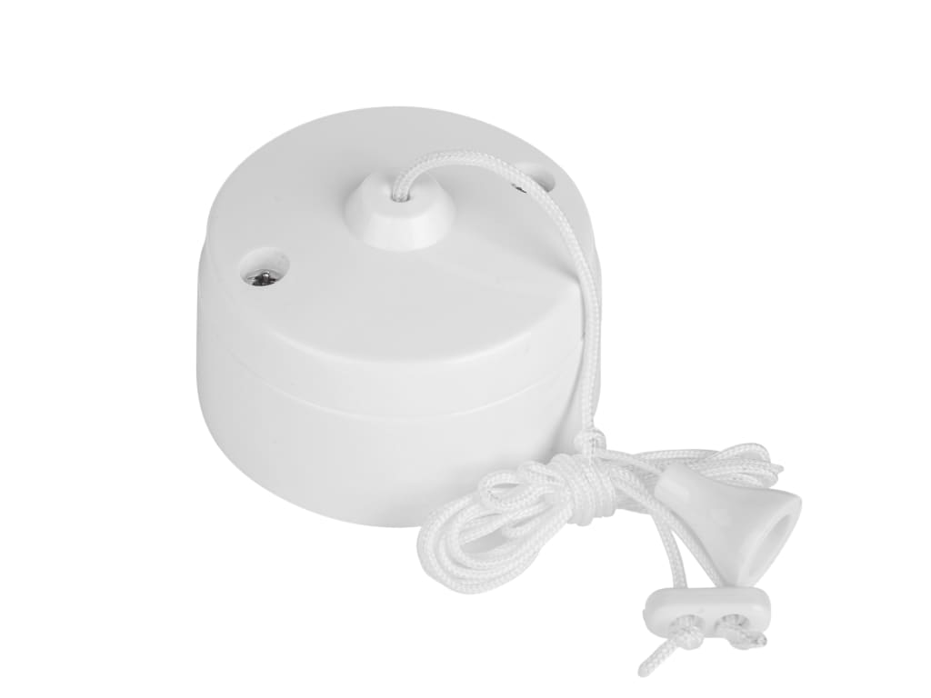 White Ceiling Pull Switch 1-Way 6A                                              
