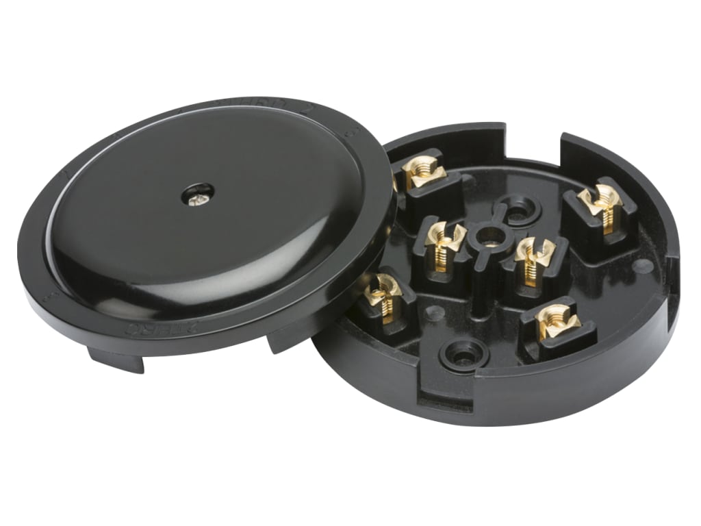 6-Terminal Junction Box 20A Black                                               