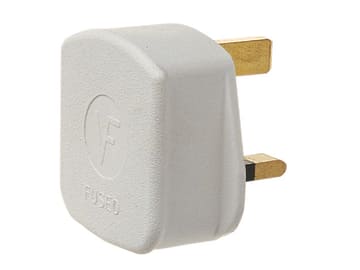 3 Pin Rubber Plug 13A White                                                     