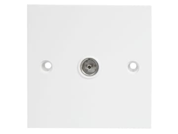 Single Flush Coax TV Socket White                                               
