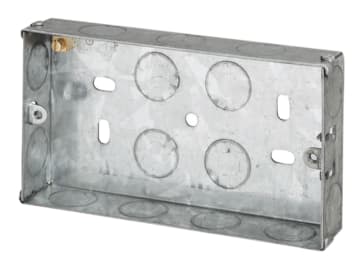 Metal Back Box 2-Gang 25mm                                                      