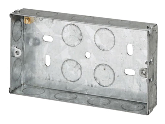 Metal Back Box 2-Gang 25mm                                                      
