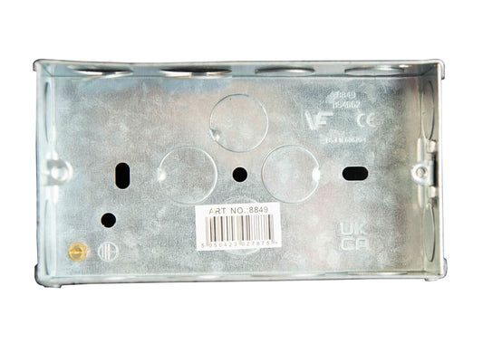 Metal Back Box 2-Gang 35mm                                                      