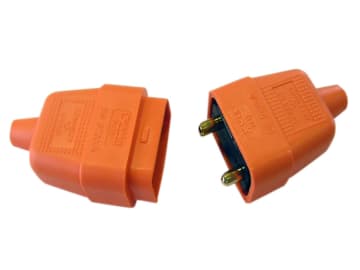 2 Pin Rubber Connector Plug 10A Orange                                          
