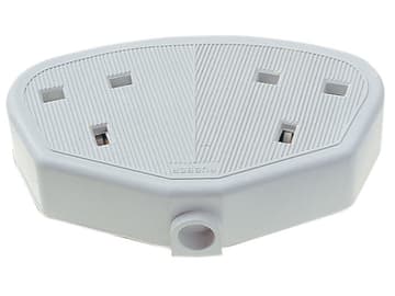 Rubber Trailing Socket 13A 2-Gang White                                         