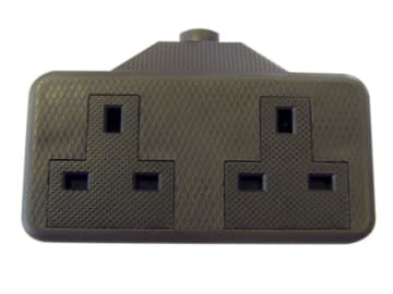 Trailing Socket 13A 2-Gang Black                                                