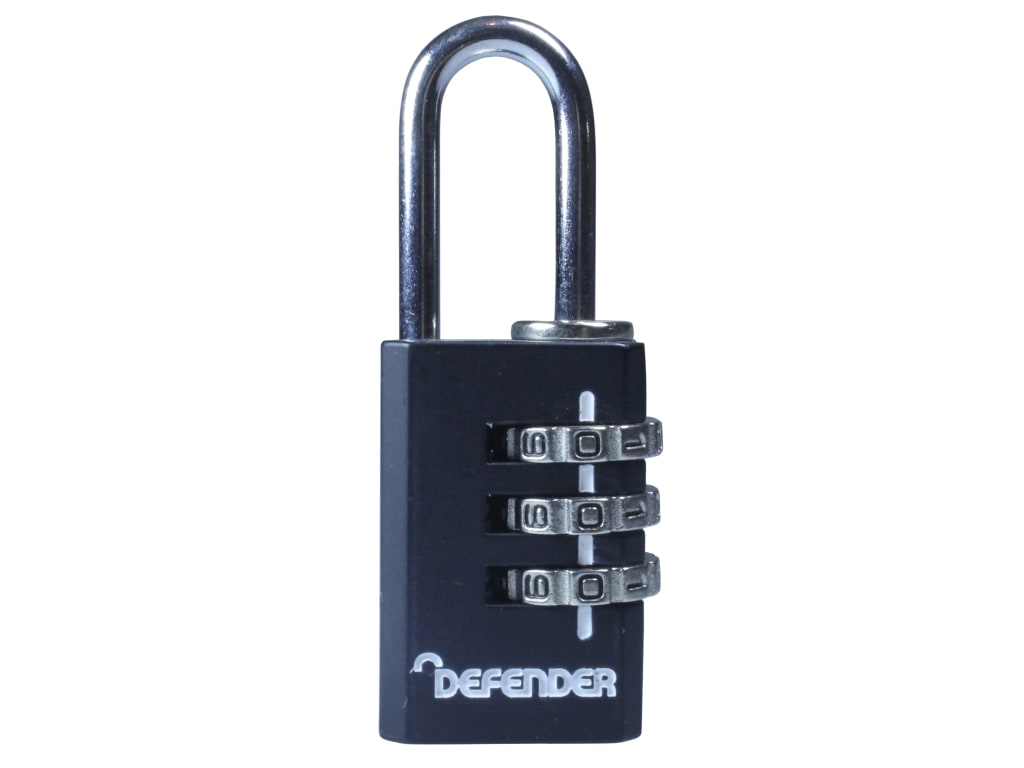 Black Die-Cast Combination Padlock 20mm                                         