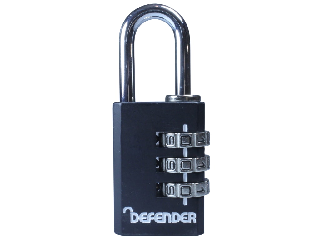 Black Die-Cast Combination Padlock 30mm                                         