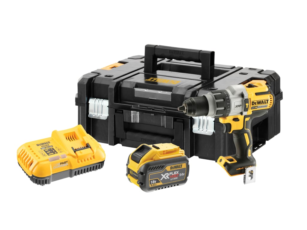 DCD996X1 XR Brushless Combi Drill 18V 1 x 9.0/3.0Ah FlexVolt Li-ion             