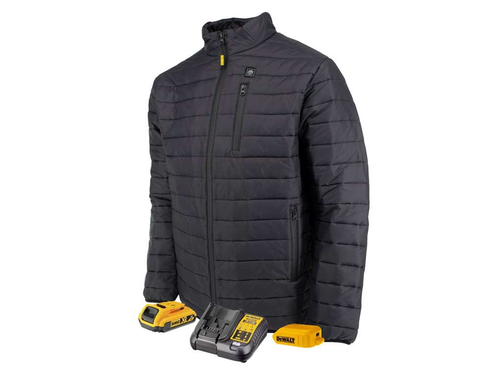 DCHJ093 Heated Lightweight Puffer Jacket - XL + 1 x 18V 2.0Ah Li-ion